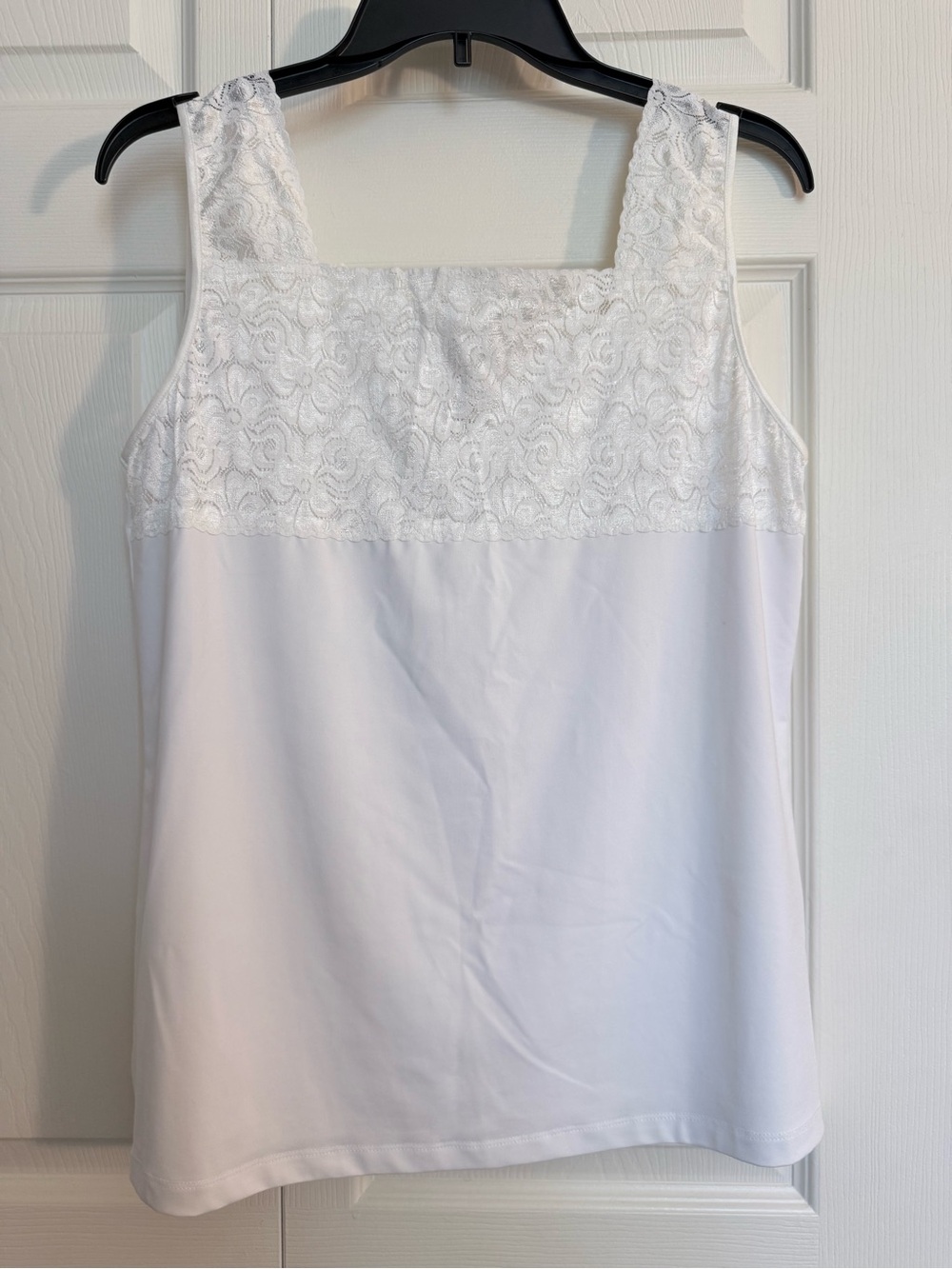 CJ Banks White Lace Yoke Camisole